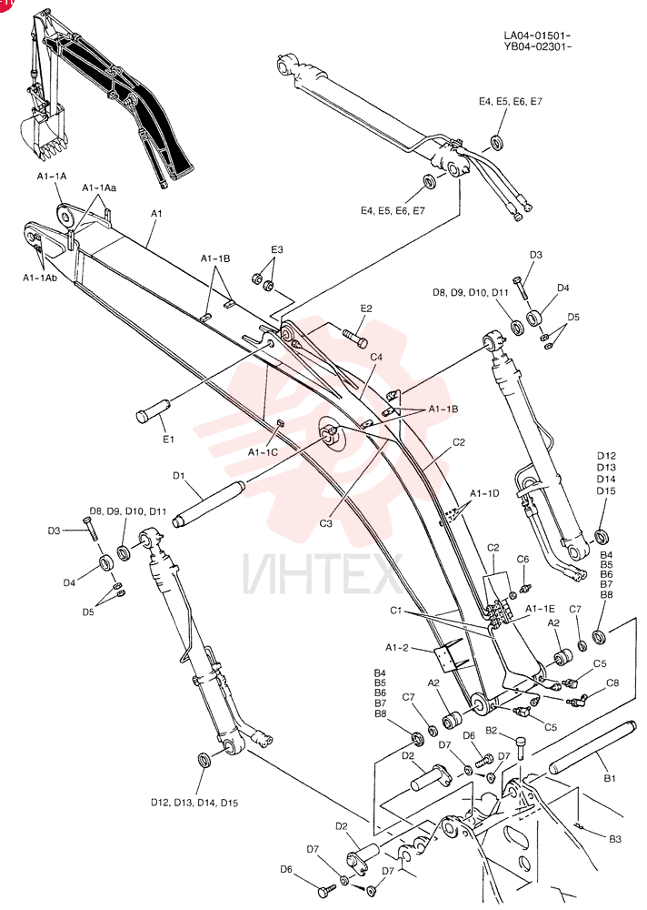 BOOM ASSY, HOE YB02B00031F4 (2)