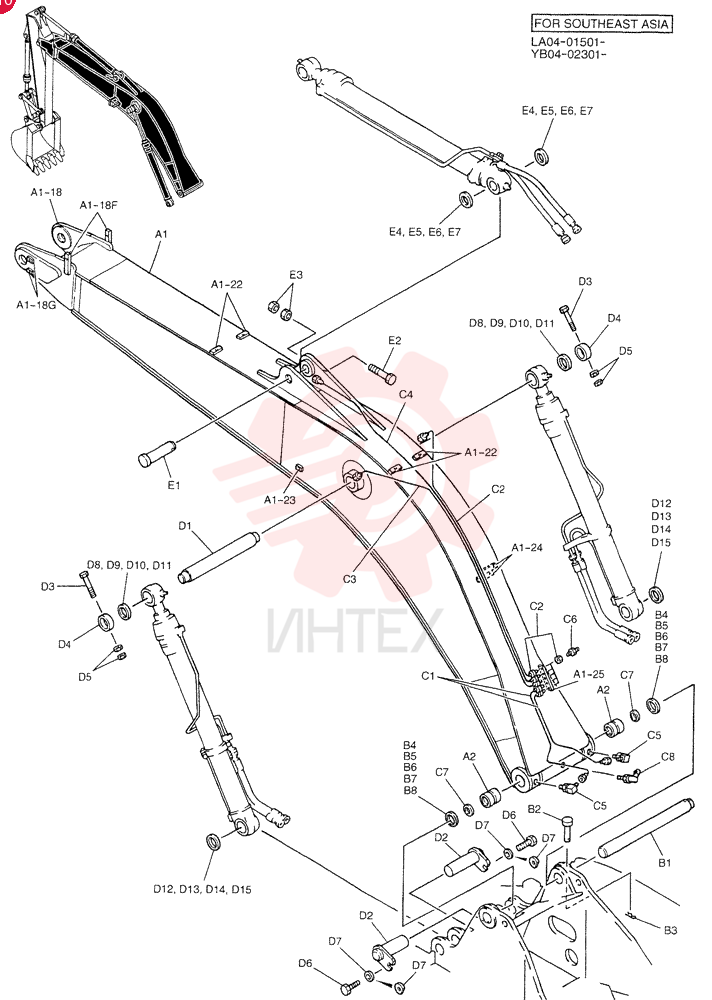 BOOM ASSY, HOE YB02B00051F1 (4)