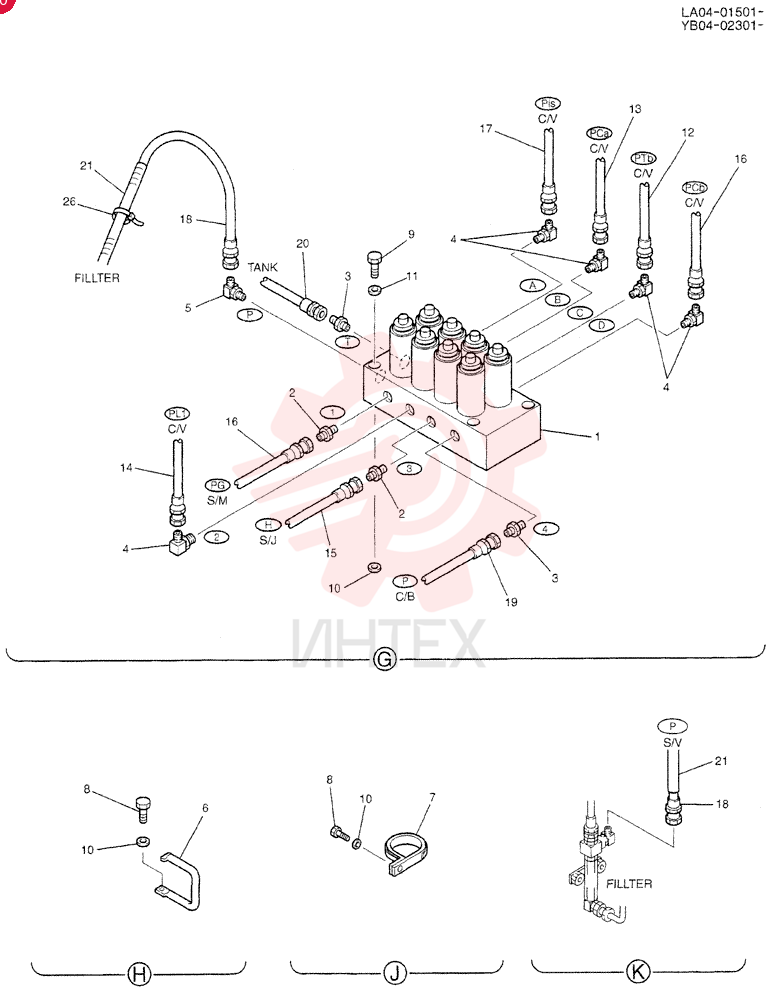 CONTROL LINES, VALVE (STD) YB64H00023F1 (16)