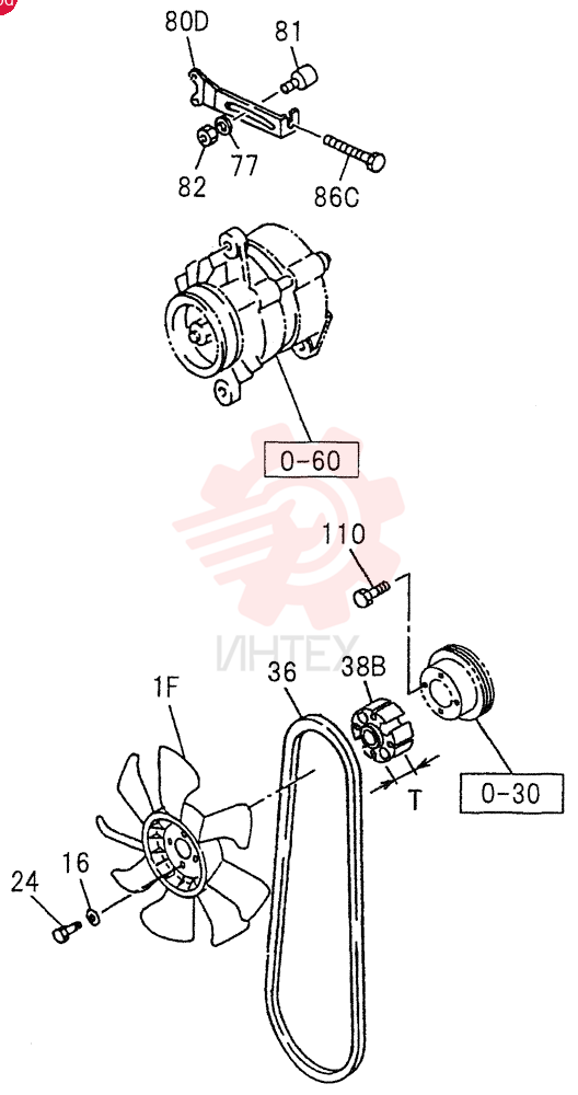 FAN AND FAN BELT 0-33A (4)