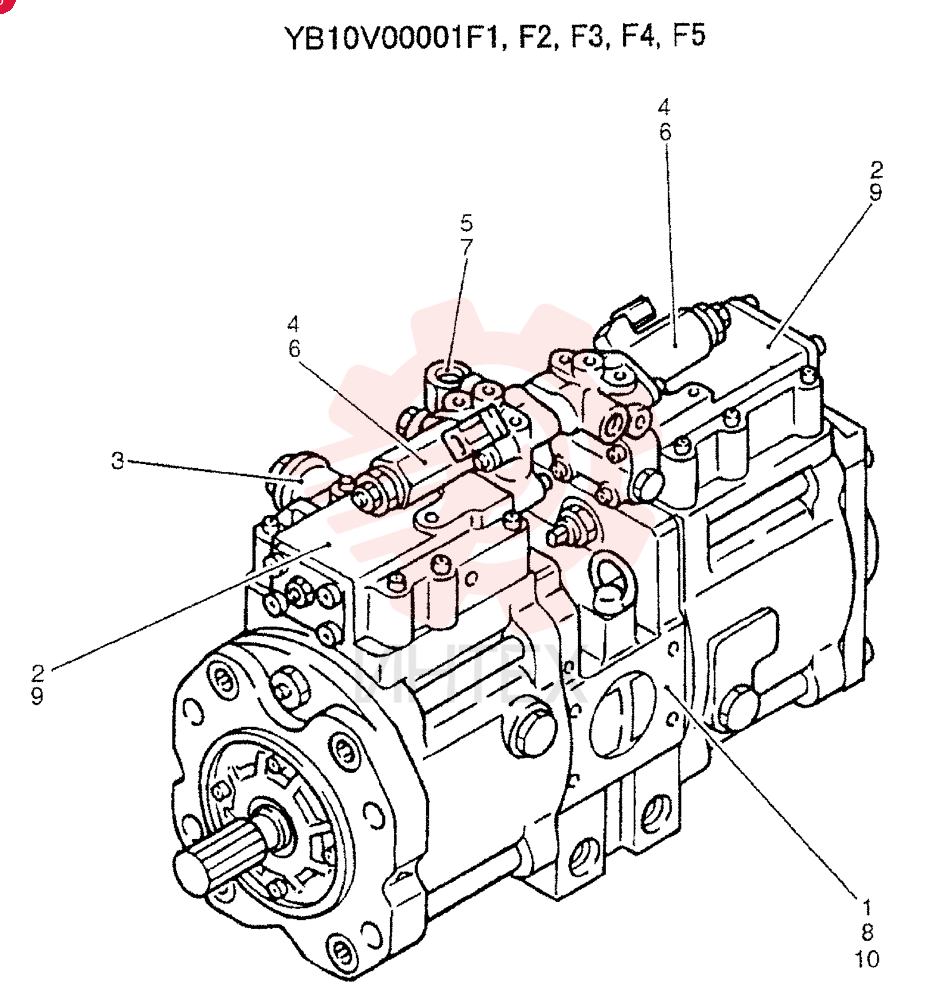 HYDRAULIC PUMP,80 CC YB10V00001F1 (1)