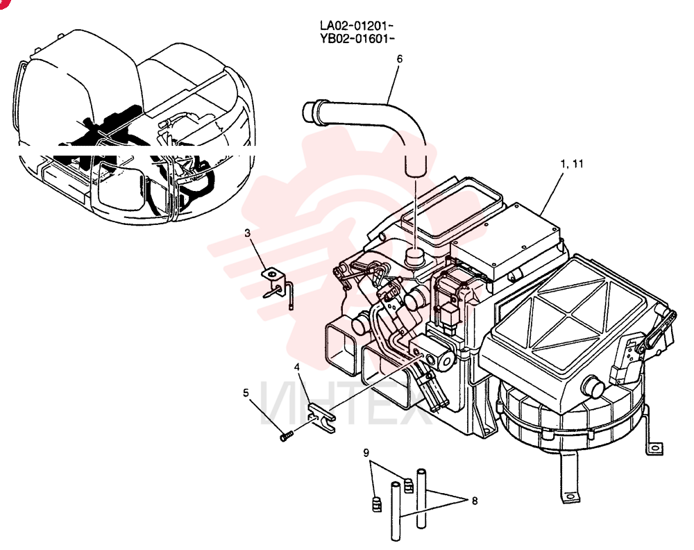 CONDITIONER ASSY,AIR, Serial Range: YB02-01601-YB02-1748