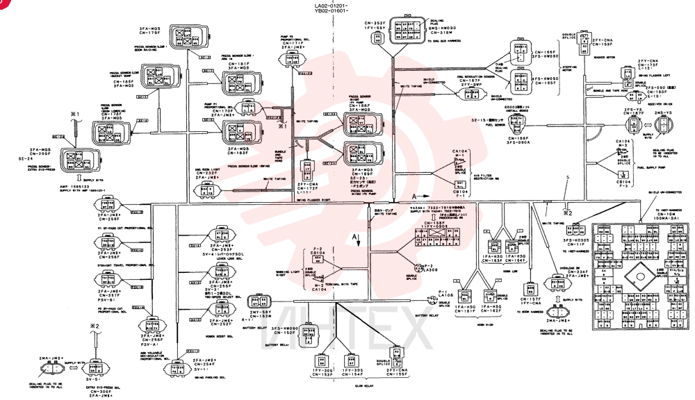 HARNESS ASSY,CAB (WITHOUT POWER WINDOW), Serial Range: YB02-01601-YB02-02010
