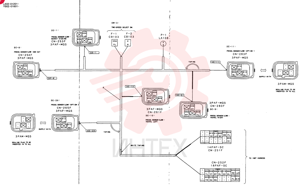 HARNESS ASSY,UPP, Serial Range: LA02-01201-LA02-01214 YB13E00007F1 (2)
