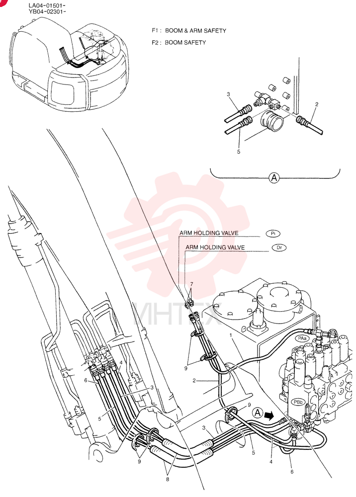 CONTROL LINES, VALVE (BOOM & ARM SAFETY) YB64H00004F1 (2)