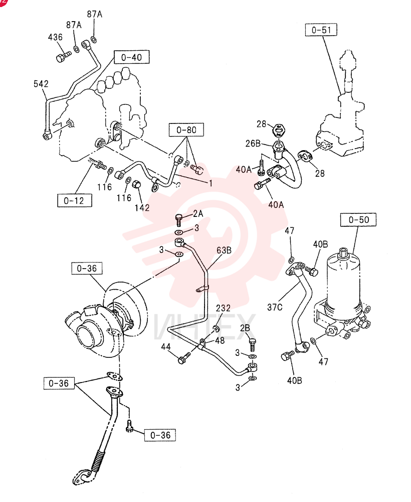 OIL AND VACUUM PIPING; ENGINE 0-52A (1)