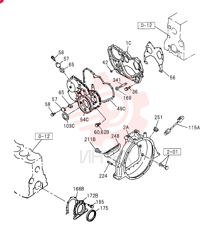 TIMING GEAR CASE AND FLYWHEEL HOUSING 0-20A (3)