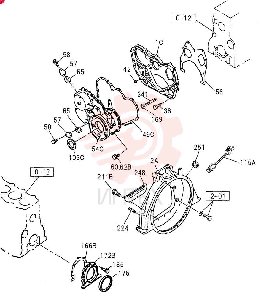 TIMING GEAR CASE AND FLYWHEEL HOUSING 0-20A (4)