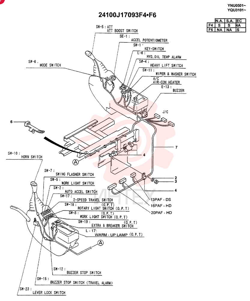 HARNESS ASSY. (N.A., S.A.) 24100J17093F4