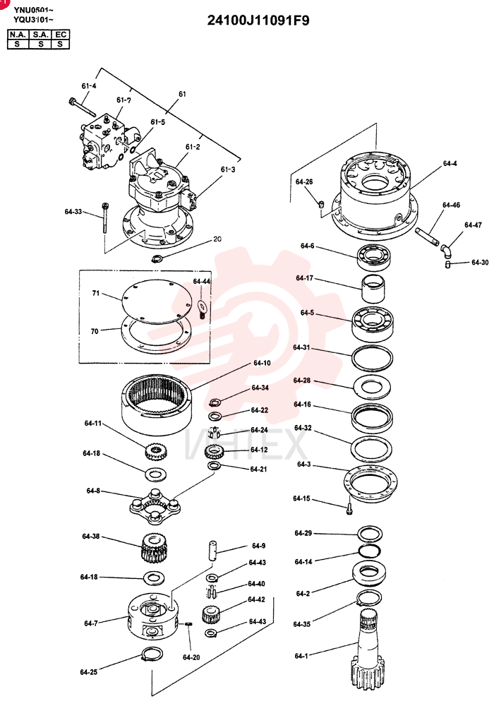 MOTOR ASSY, SWING (24100J11091F11)