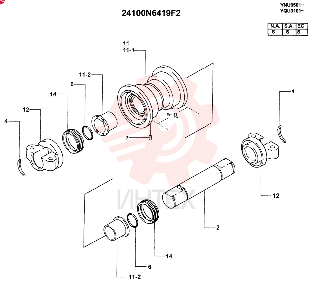 TRACK ROLLER 24100N6419F2