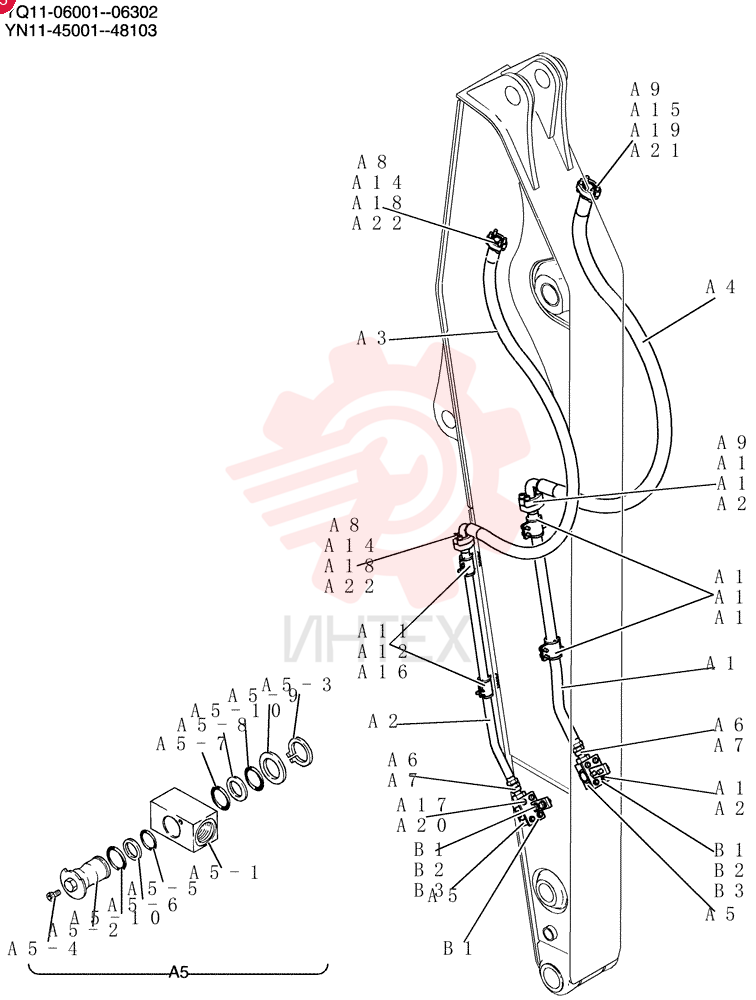 Hyd, Arm 3. 5m YN43H00210F1 (1)