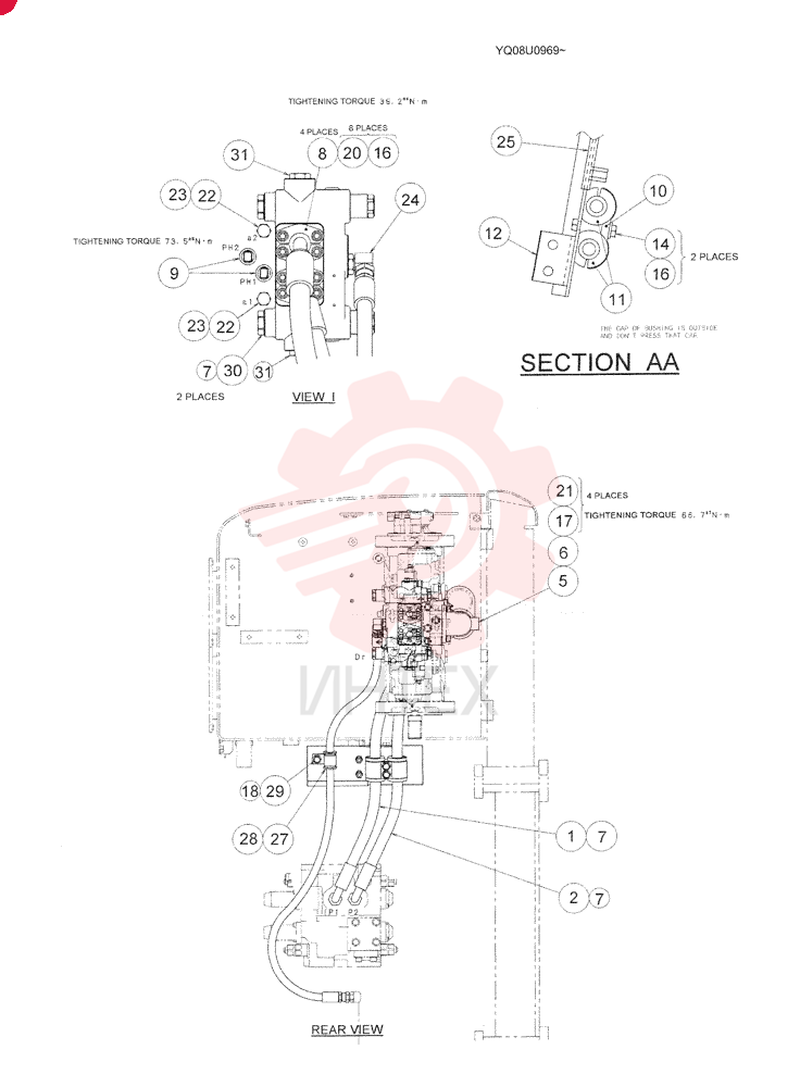 HYDRAULIC LINES, UPPER (SUCTION/DELIVER) YN30H00024F1 (2)