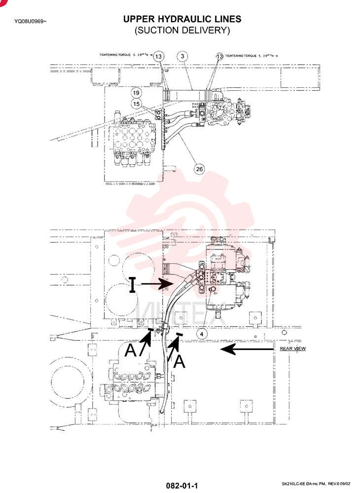 HYDRAULIC LINES, UPPER (SUCTION/DELIVER) YN30H00024F1 (1)
