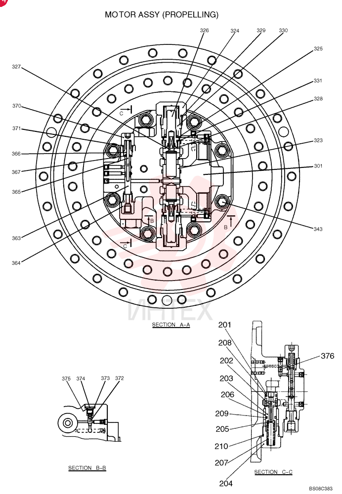HYDRAULIC MOTOR YN15V00037F2 (1)