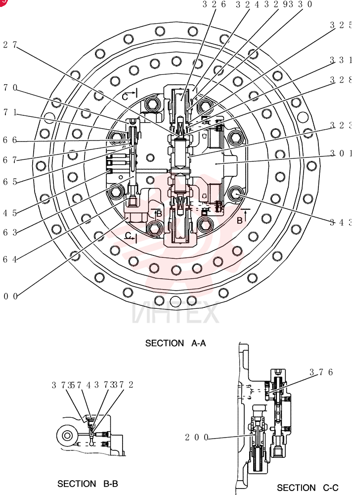 HYDRAULIC MOTOR YN15V00037F1 (1)