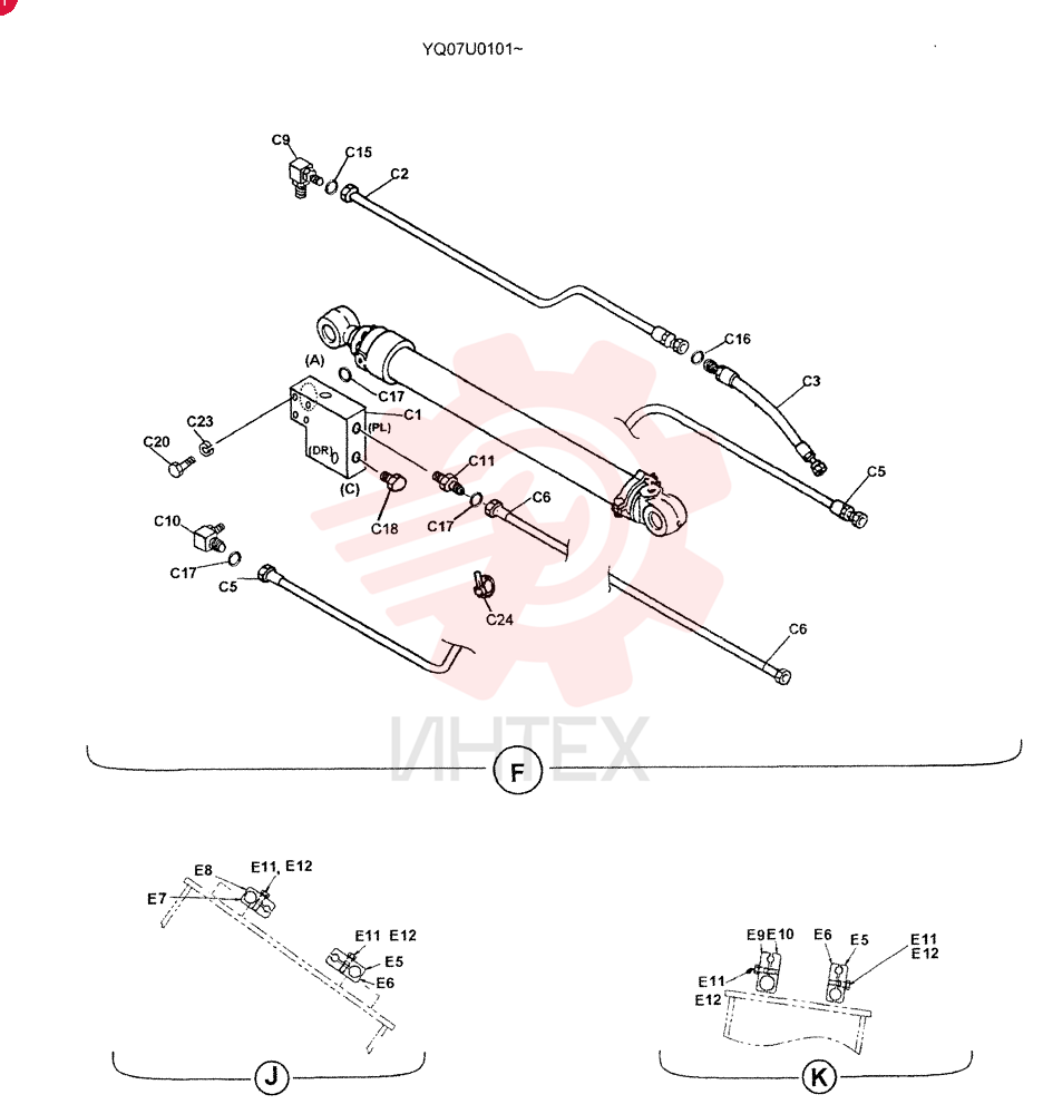 BUCKET CYLINDER YN01V00037F1 (2)