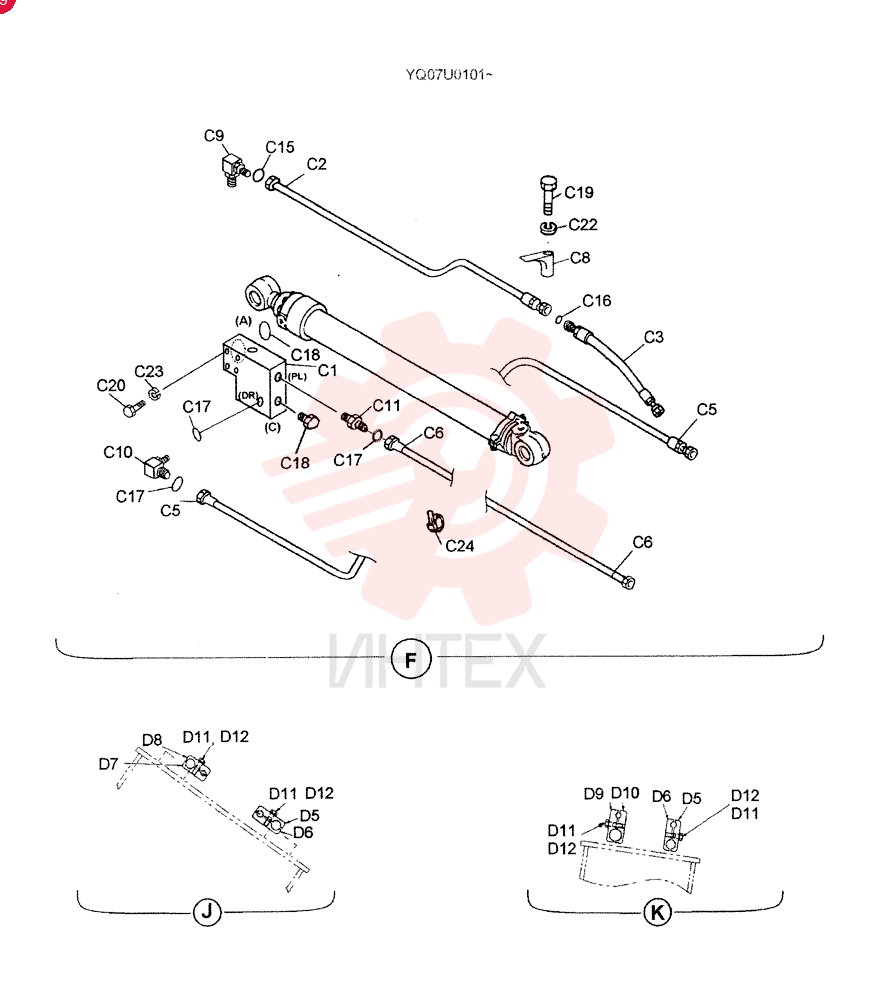 BUCKET CYLINDER YN01V00037F1 (3)