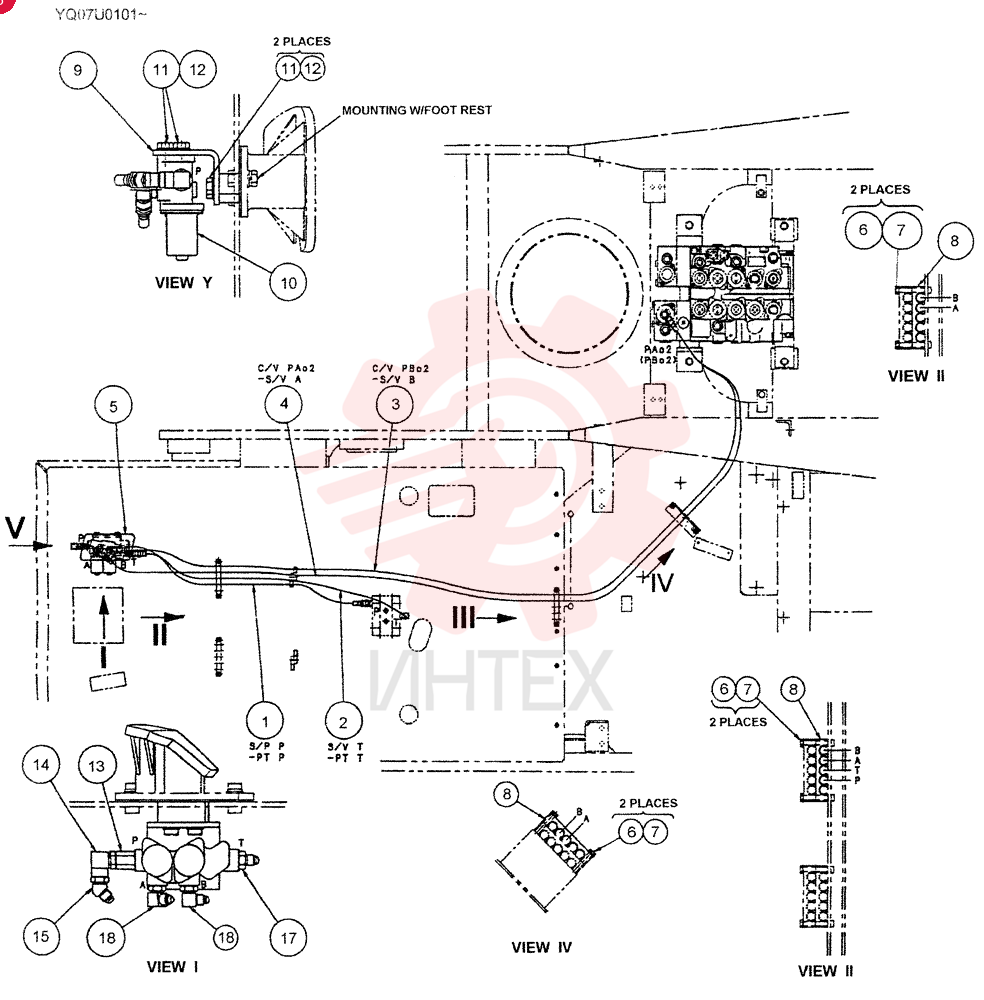 CONTROL LINES, REMOTE (ROTARY CIRCUIT/HAND CONTROL-N&B) YN68H00074F1