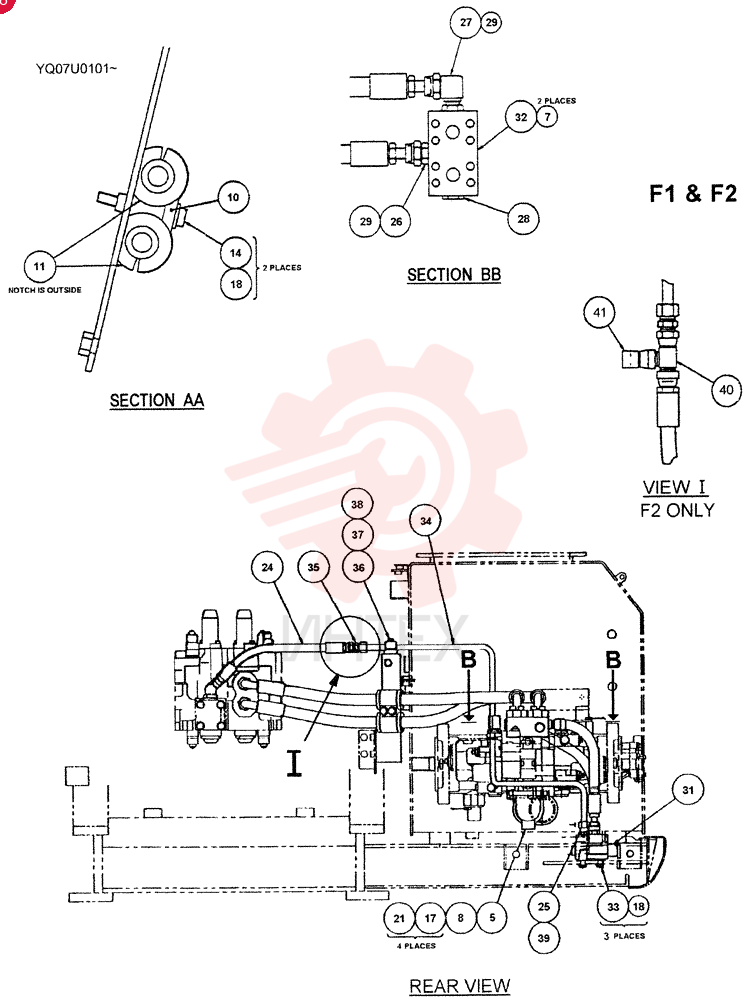 HYD LINES, PUMP (STD, N&B, BREAKER, B&A SFTY, B&A SFTY-N&B, B&A SFTY-BREAKER, 50'L REACH, PATTERN CHANGER), (~9/24/01) YN30H00008F1 (2)