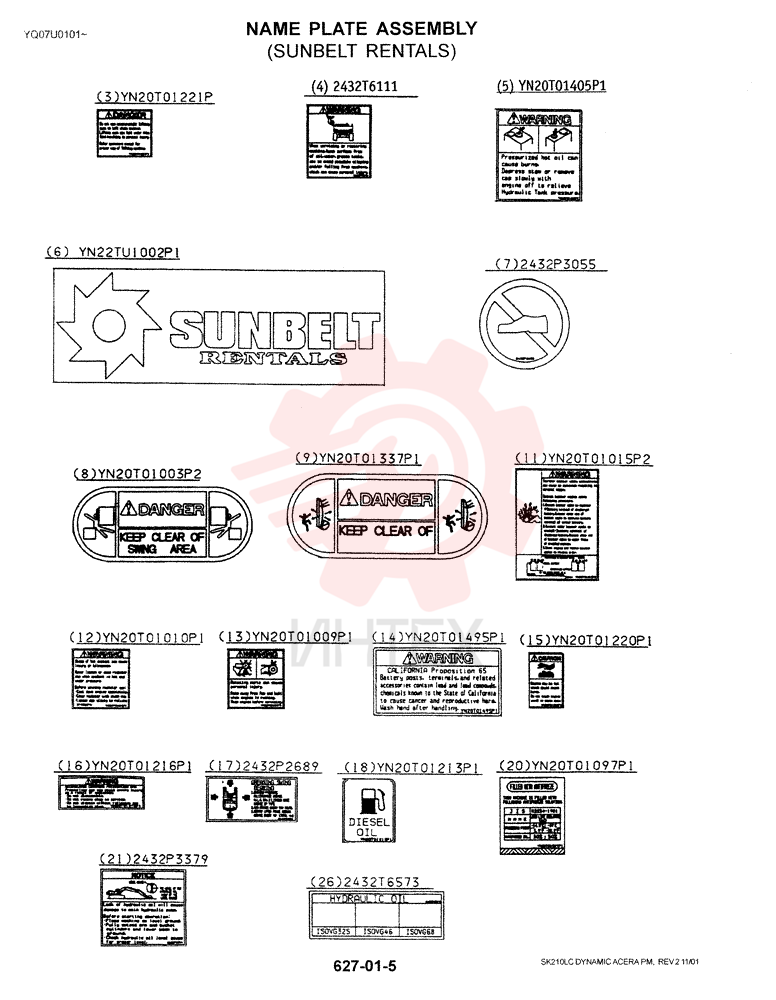 NAMEPLATEASSY (SUNBELT RENTALS) YN22TU0002F1 (1)