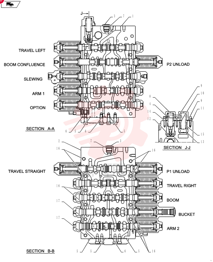 Схема (SK215SRLC) - SHORT RADIUS EXCAVATOR ASN LA06-02501 (1/11-12/11) YB64H00074F1 (3)