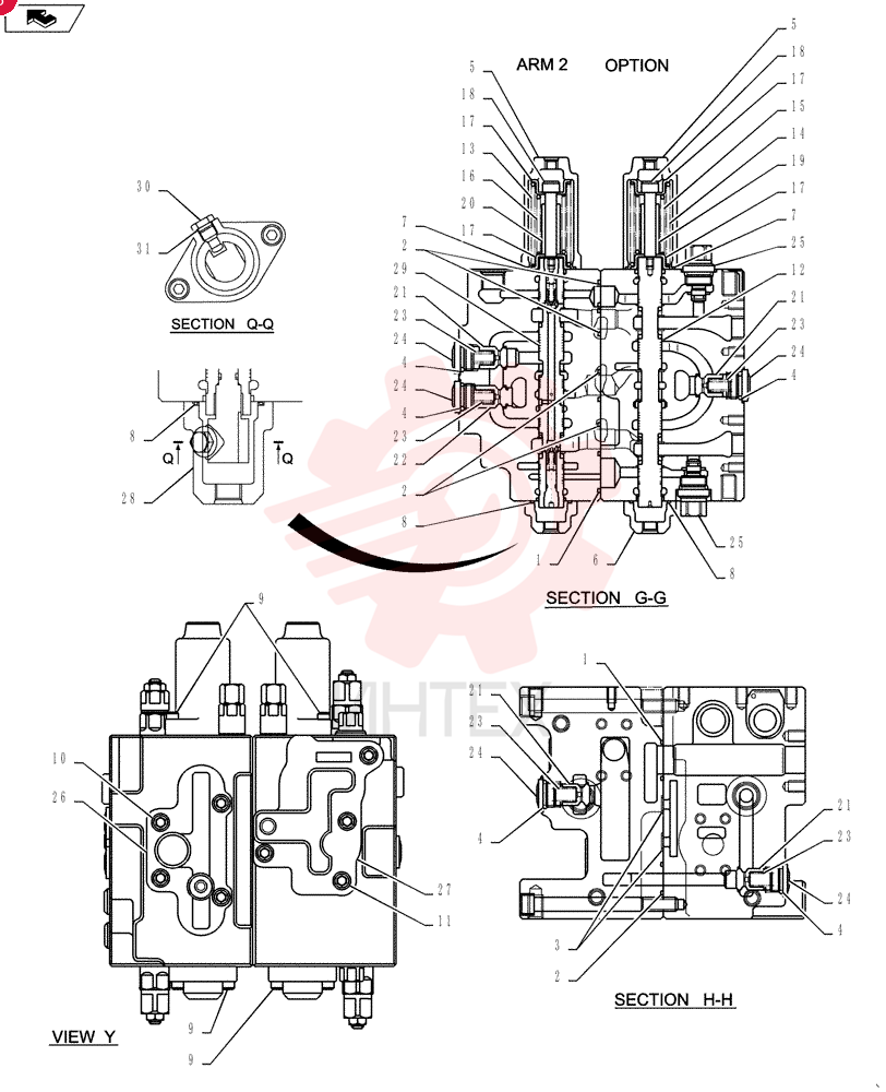 Схема (SK215SRLC) - SHORT RADIUS EXCAVATOR ASN LA06-02501 (1/11-12/11) YB64H00074F1 (6)