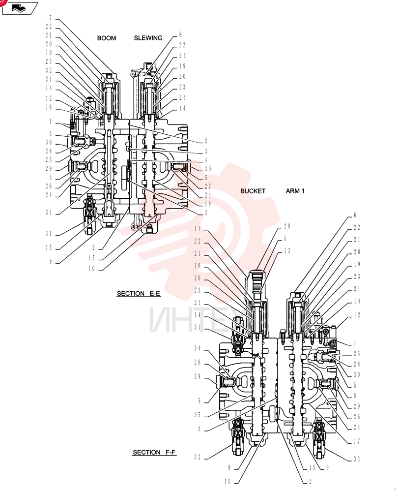 Схема (SK215SRLC) - SHORT RADIUS EXCAVATOR ASN LA06-02501 (1/11-12/11) YB64H00074F1 (8)
