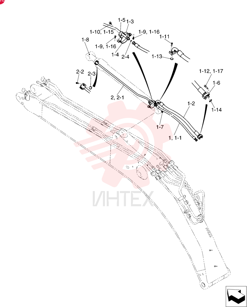 Hyd., Cylinder, Arm YB42H00074F1