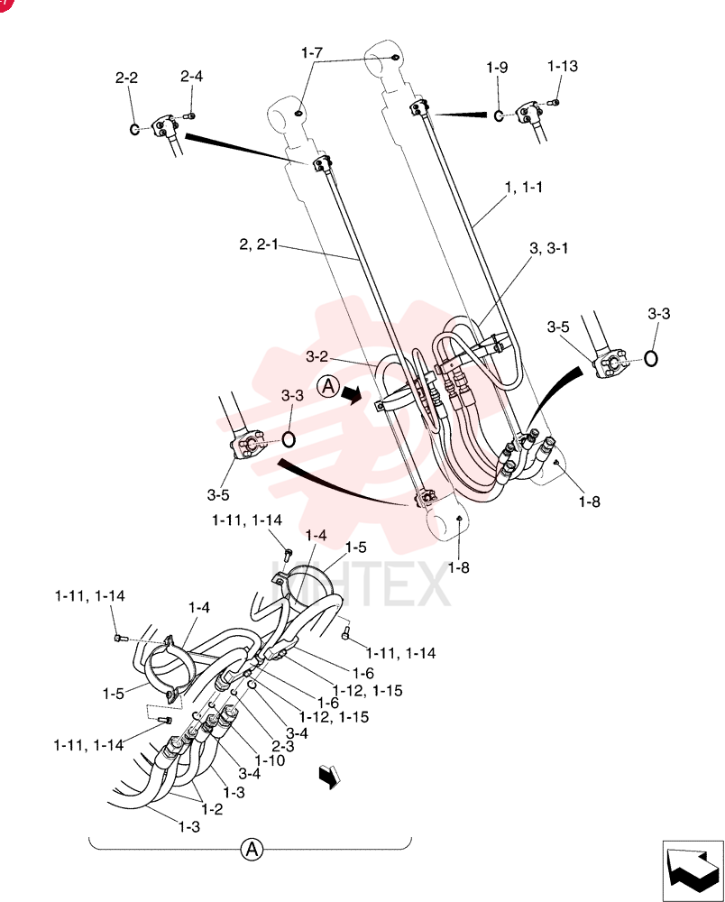 Hyd., Cylinder, Boom YB42H00079F1