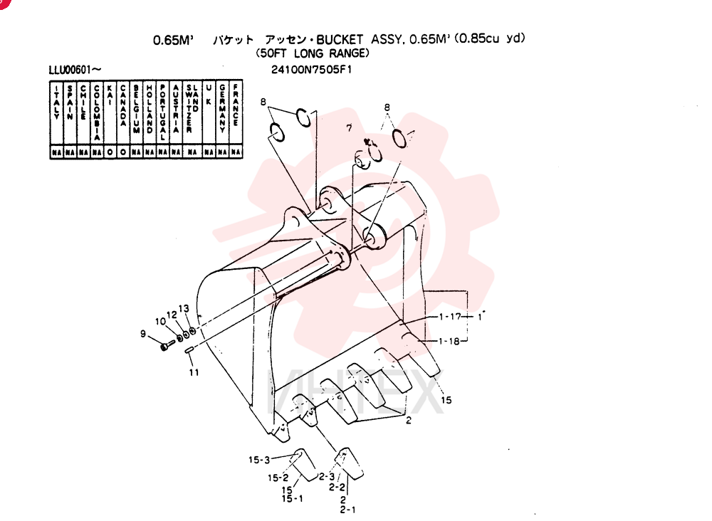 BUCKET ASSY, 0.65M