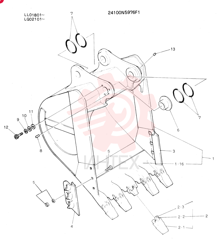 BUCKET ASSY.H.D,0.9M3