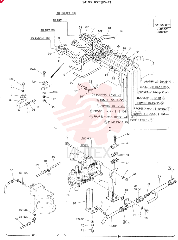 HYDRLINES,UPP, Serial Range: LL01801-LL01874 24100J12243F5 (2)