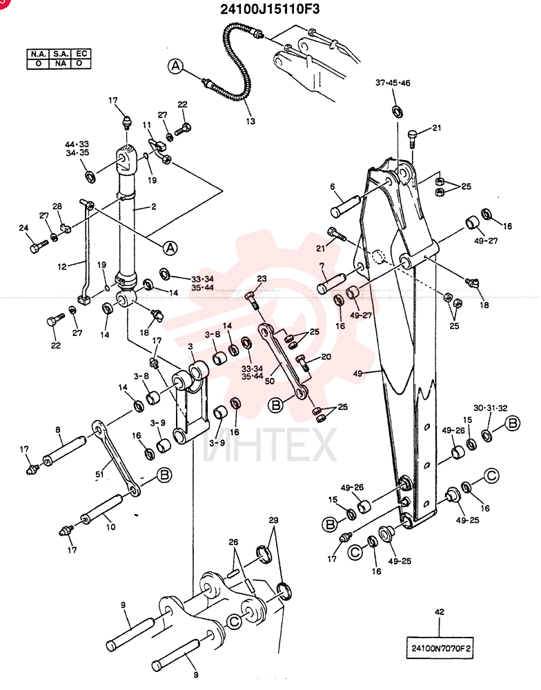 ARM ASSY., 3.66M(NIBBLER & BREAKER)(OPTION -N.A., EC.)