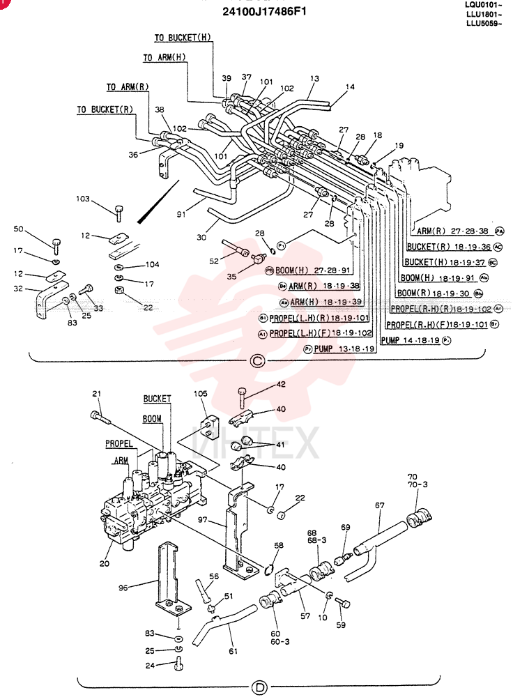 HYD LINES, UPP (STANDARD )-EC 24100J17486F1 (3)