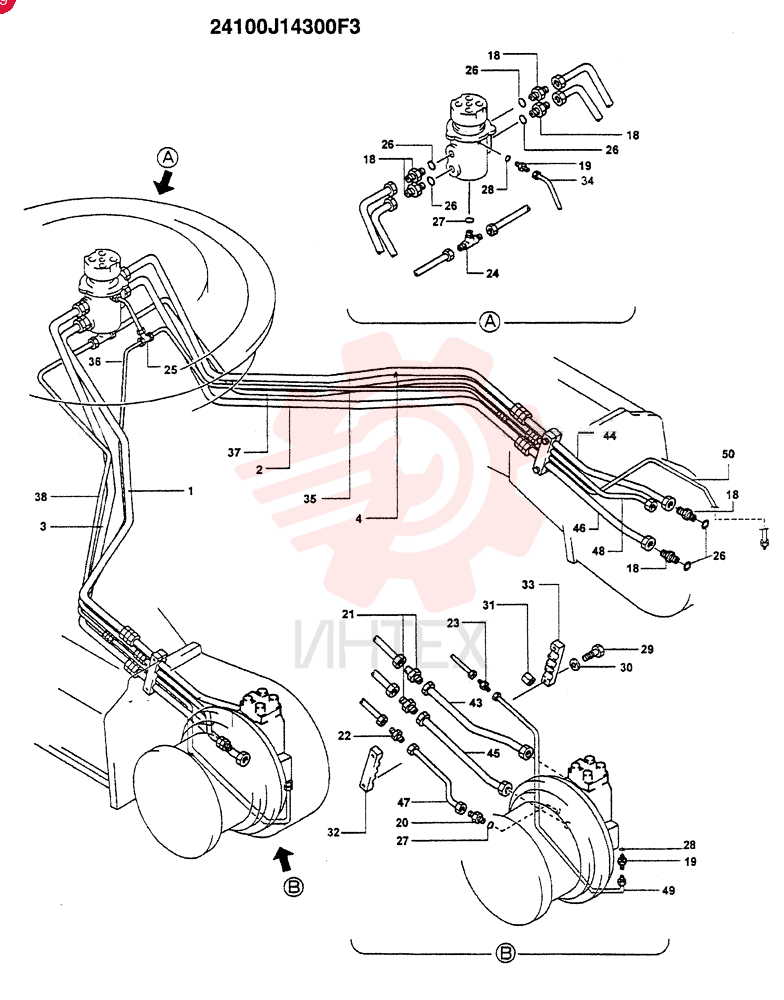LOW HYDRAULIC LINES (OPTIONAL) (HEAVY DUTY LONG CRAWLER - HDLC) 24100J14300F3