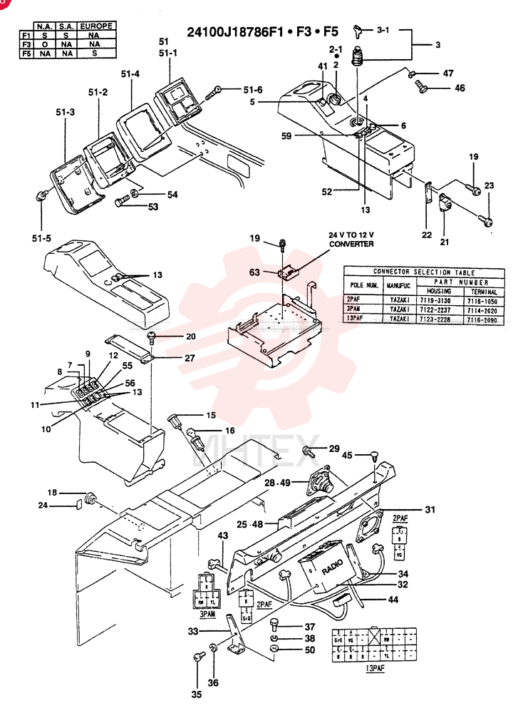 PANEL ASSY., INSTRUMENT (NA & SA) (WITHOUT RADIO) 24100J18786F1