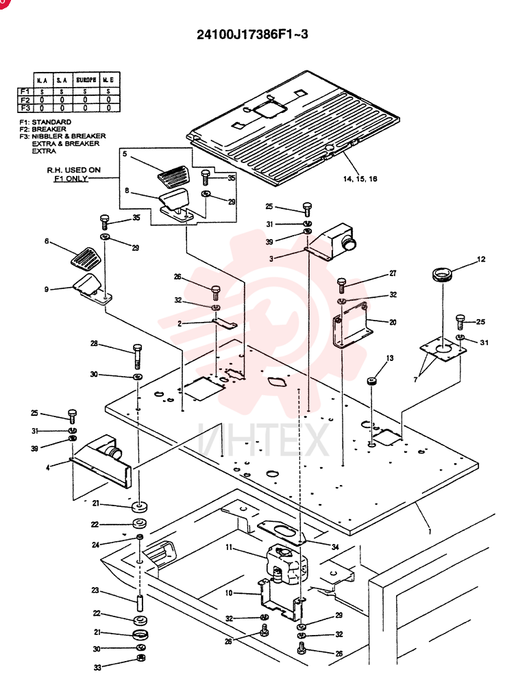 PLATE ASSY, FLOOR ( STANDARD) 24100J17386F1