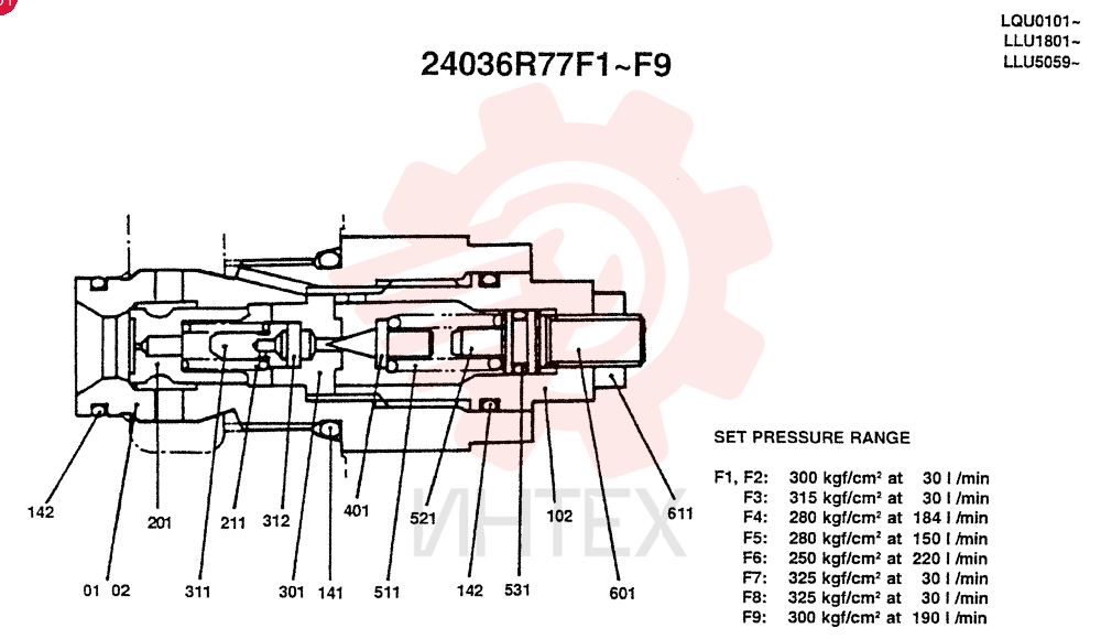 Схема (SK220) - MARK IV EXCAVATOR ASN LQU0101 (1/95-12/00) 24036R77F1