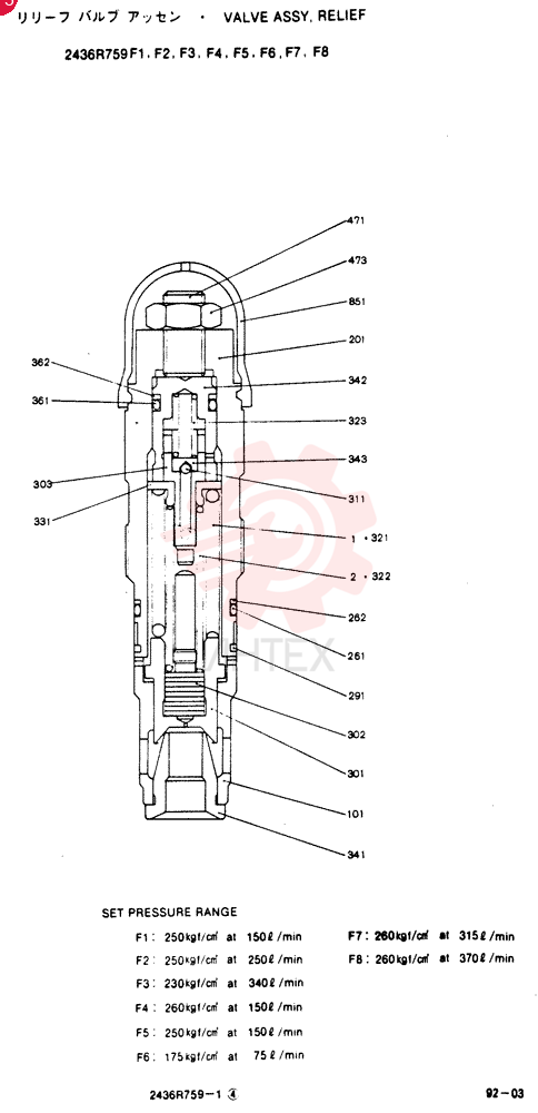 VALVE PRESSURE RELIE 2436R759F1