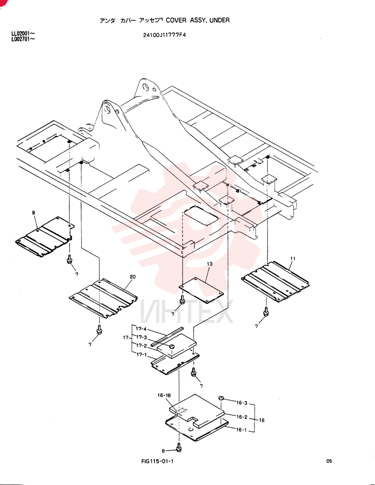 COVER ASSY, UNDER 24100J11777F4
