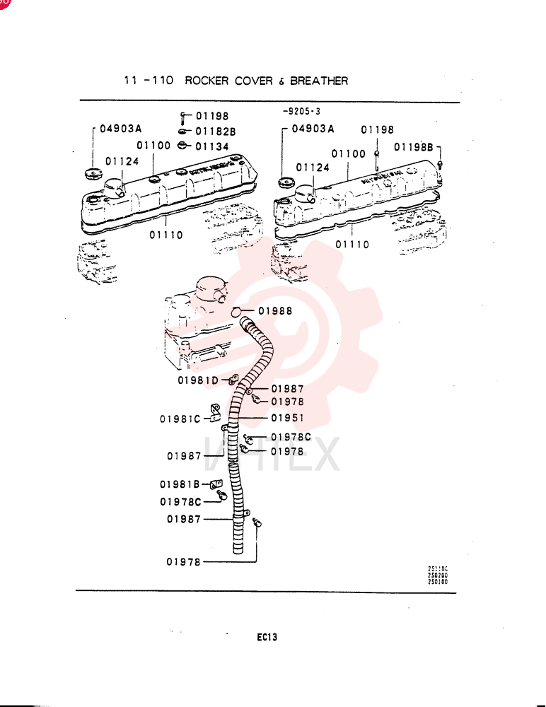 COVER, ROCKER  9003.1-, Serial Range: -9205.3