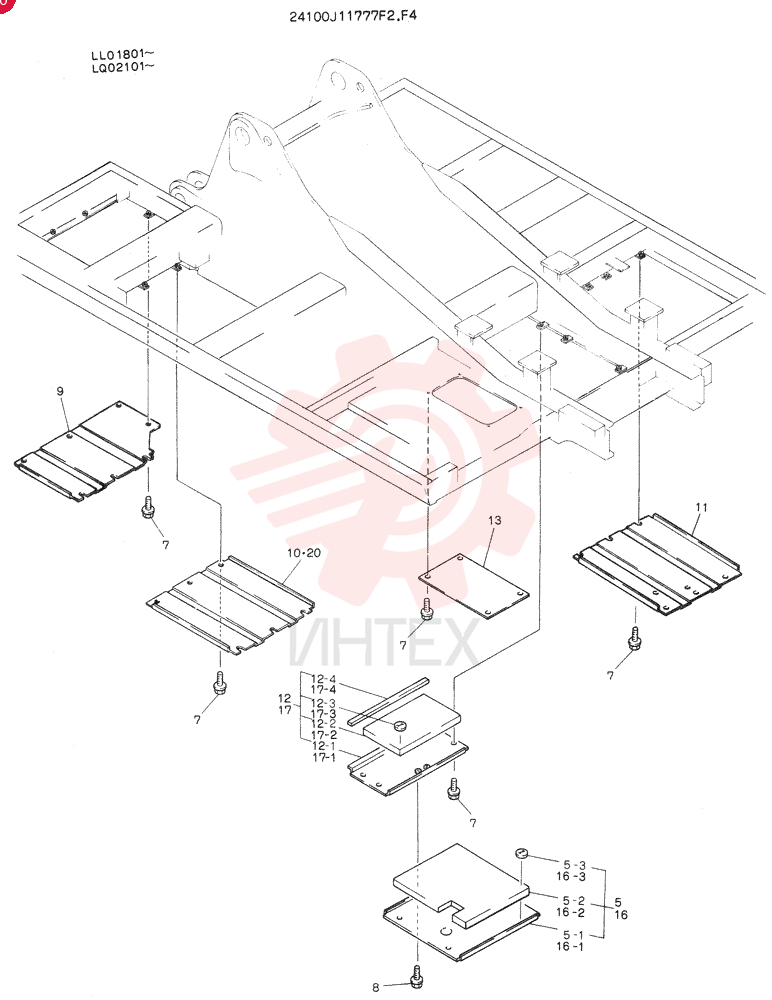 COVER ASSY,UNDER, Serial Range: LL01801-LL01854