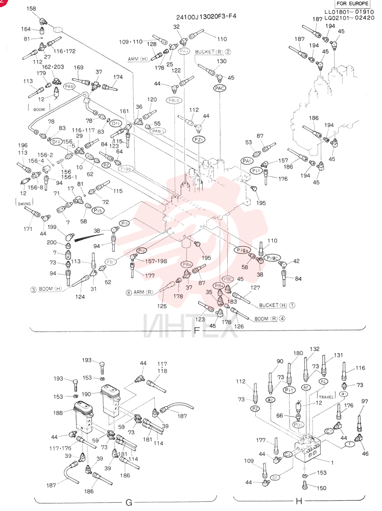 REMOTE-CONTROL ASSY, Serial Range: LL01801-LL01888 24100J13020F3 (3)