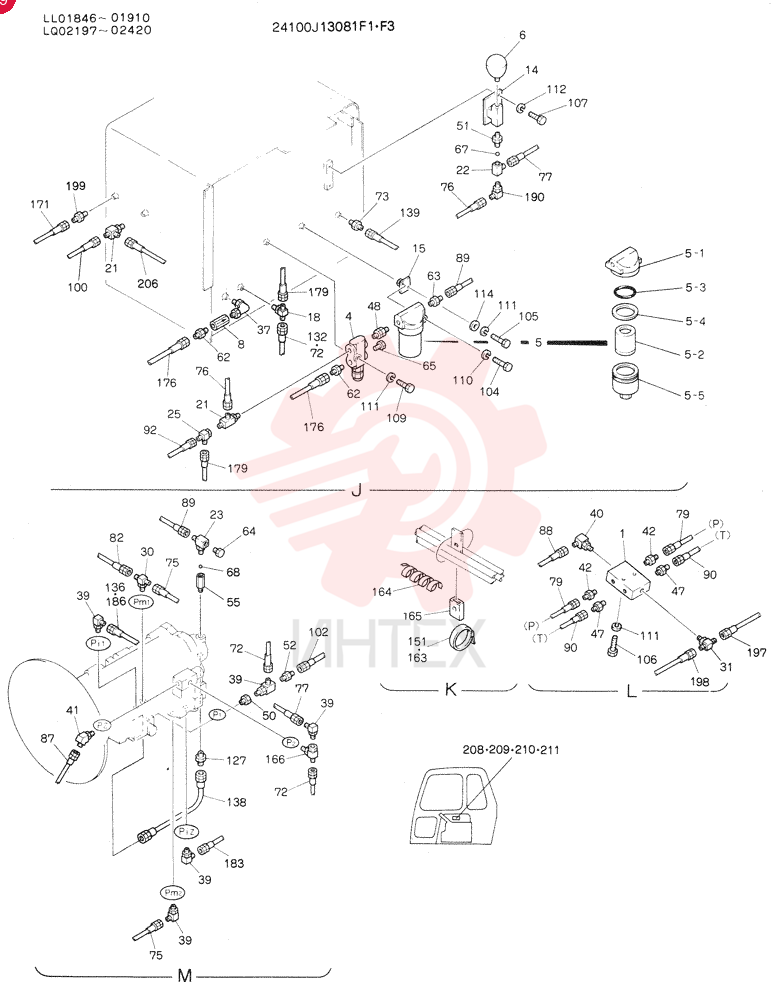 REMOTE-CONTROL ASSY, Serial Range: LL01846-LL01888 24100J13081F1 (1)