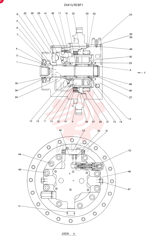 Схема (SK220LC) - MARK IV EXCAVATOR ASN LL01801 (1/95-12/97) 2441U928F1
