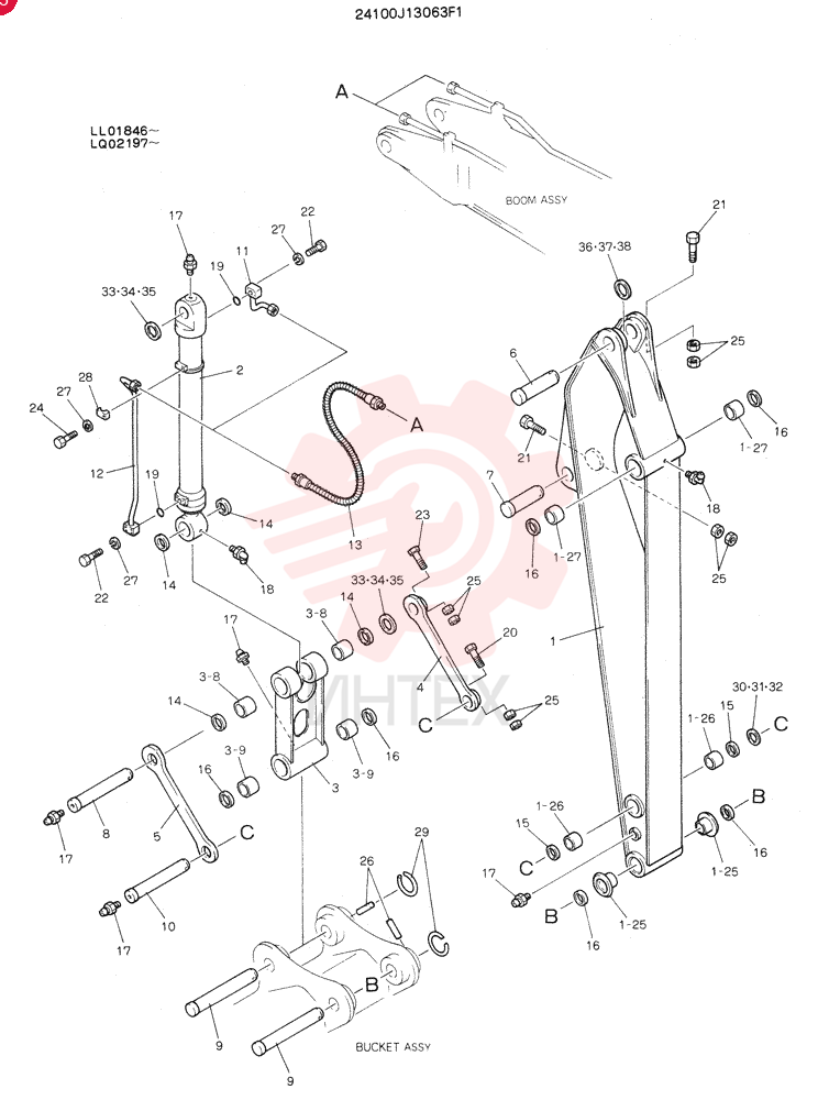 Схема (SK220LC) - MARK IV EXCAVATOR ASN LL01801 (1/95-12/97) 24100J13063F1