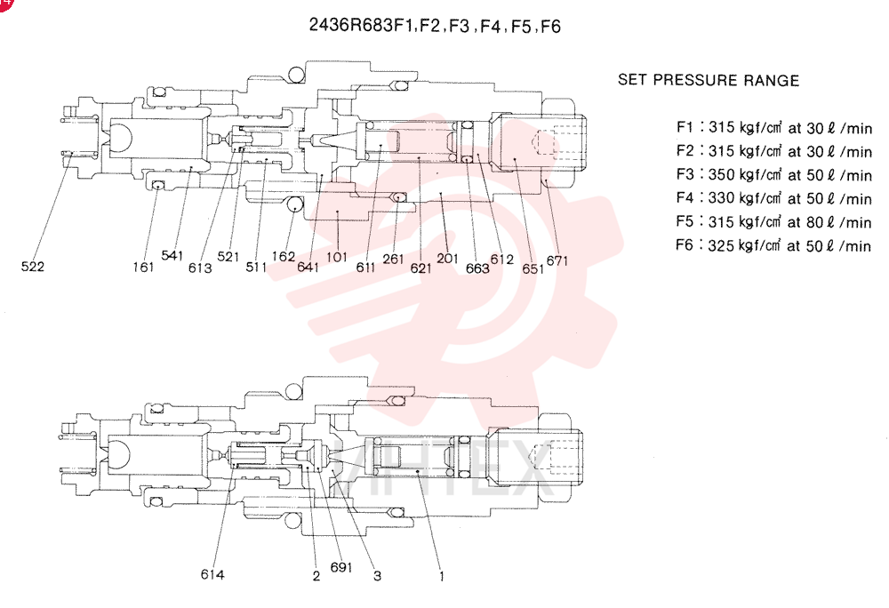 VALVE PRESSURE RELIE 2436R683F1