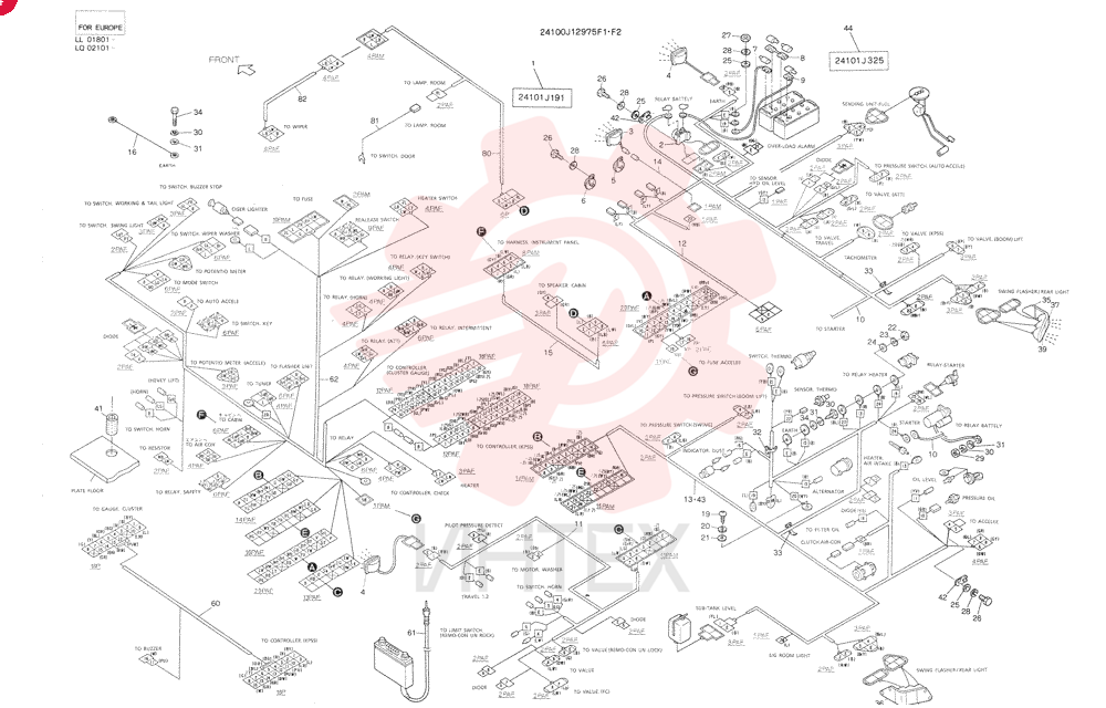 WIRING ASSY, ELEC  LL01801, Serial Range: -LL01888