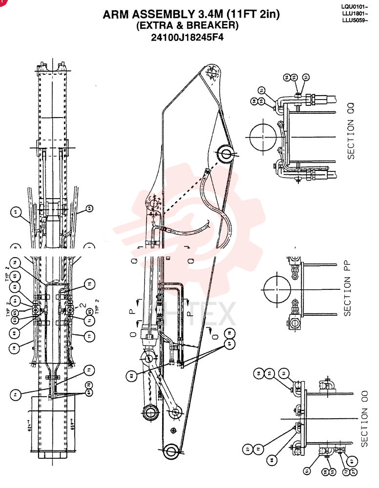 ARM, 3.4M, (11FT 2in) (OPTION - N.A.) 24100J18245F1 (2)